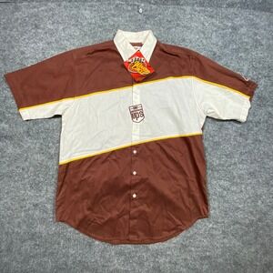 Winners Circle Mens UPS Dale Jarrett 88 NASCAR Racing Shirt Brown White Medium